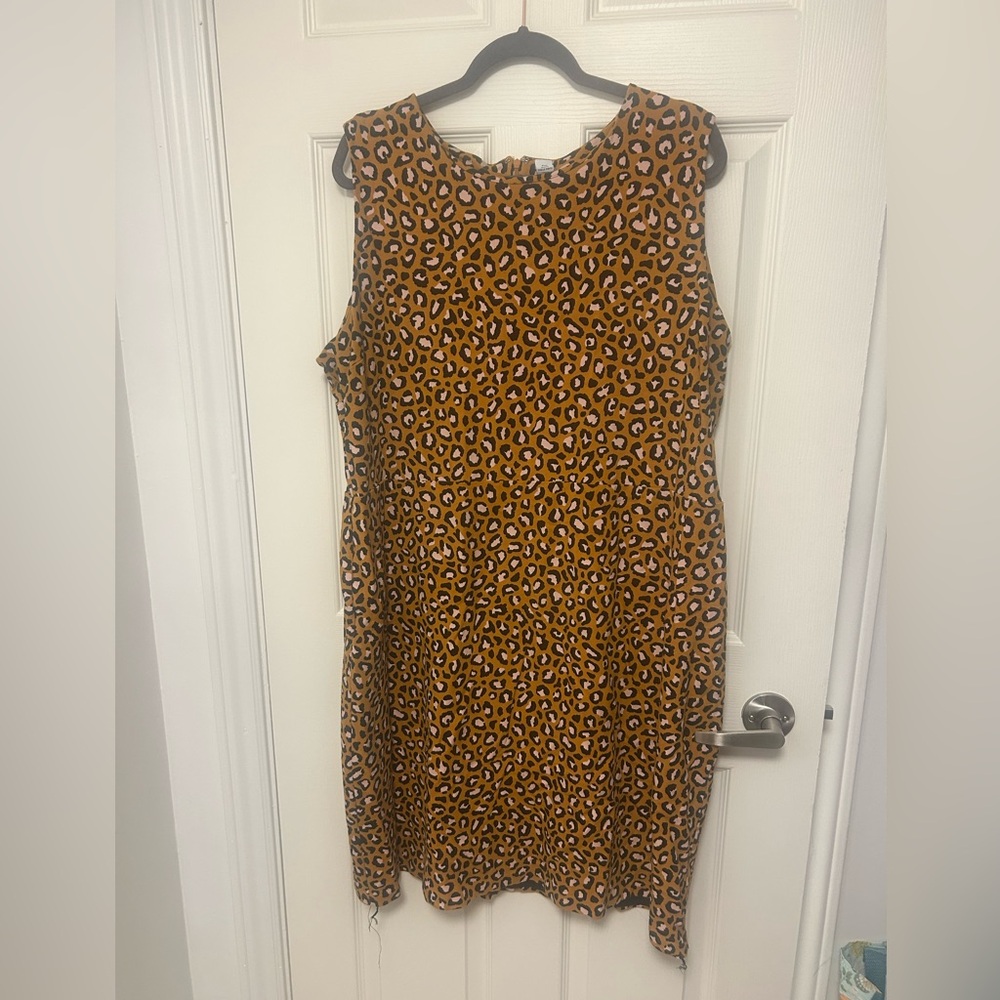 Old Navy Brown Leopard Print Midi Dress